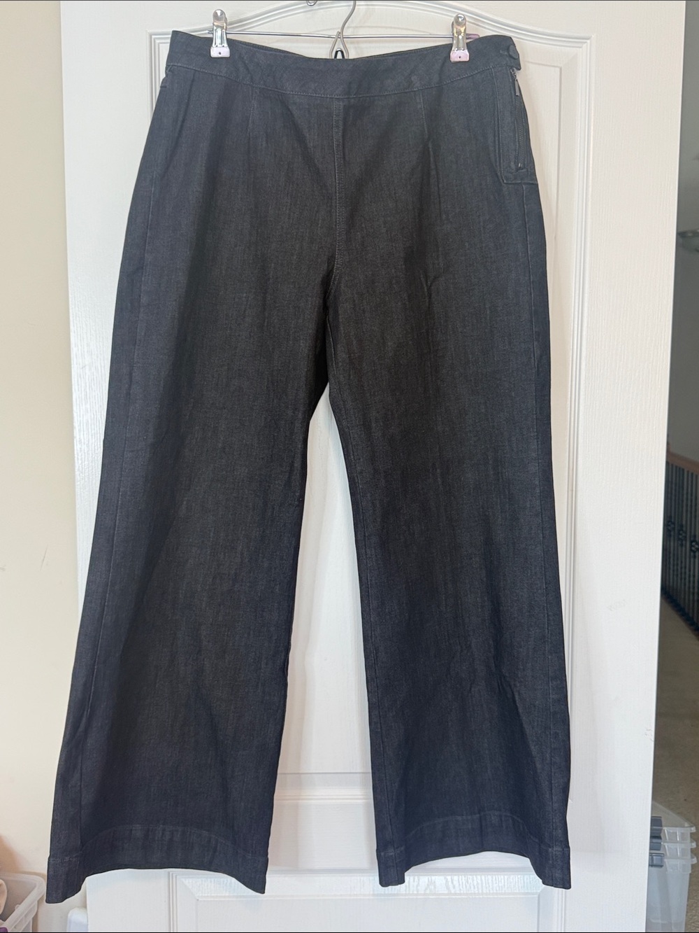 G.I.L.I. Wide Leg Black Denim Trouser Jeans Size 16
